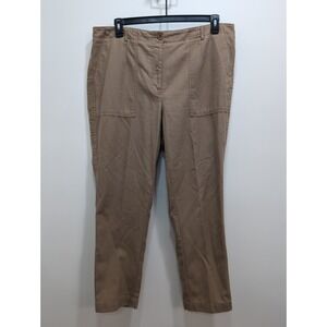 Talbots Pants Womens 16‎ Brown Slim Cargo Utility Pants Ankle Tapered Leg Casual
